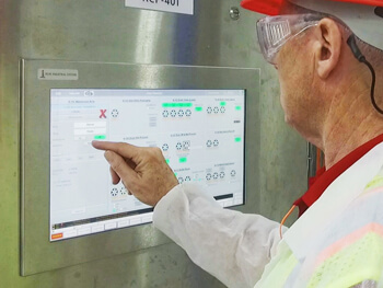 Man utilizing a custom process control system